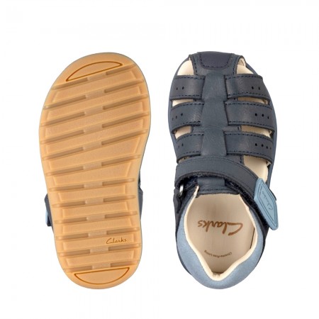 Παιδικό δερμάτινο παπουτσοπέδιλο Clarks Roam Bay K 26158038 μπλε